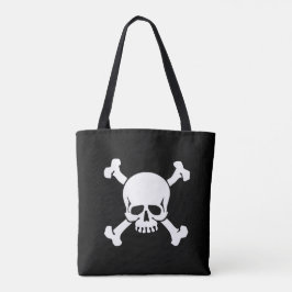 Bolsa Tote Preto, Pirata, Crânio e Espinhas, Bandeira