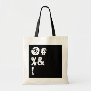 Bolsa Tote Preto Simples PALAVRÕES VESTEM Letras engraçado