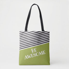 Bolsa Tote Preto Verde Branco Adicionar Texto Próprio Persona