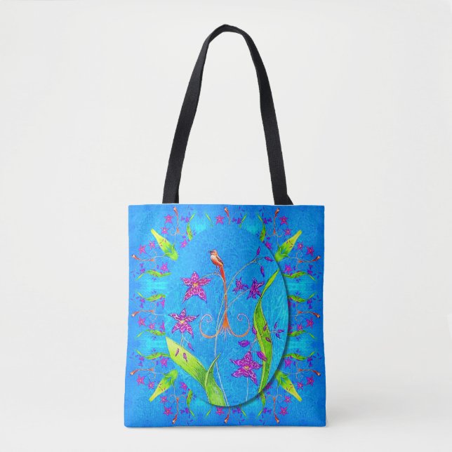 Bolsa Tote Pretty Little Orchid Bird  (Frente)