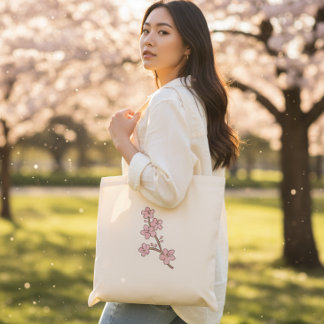 Bolsa Tote Pretty Pink Floral Branch Spring Blossom Tote Bag