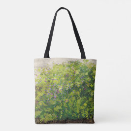 Bolsa Tote Pretty Watercolor Floral Bush Graphic Art Painting