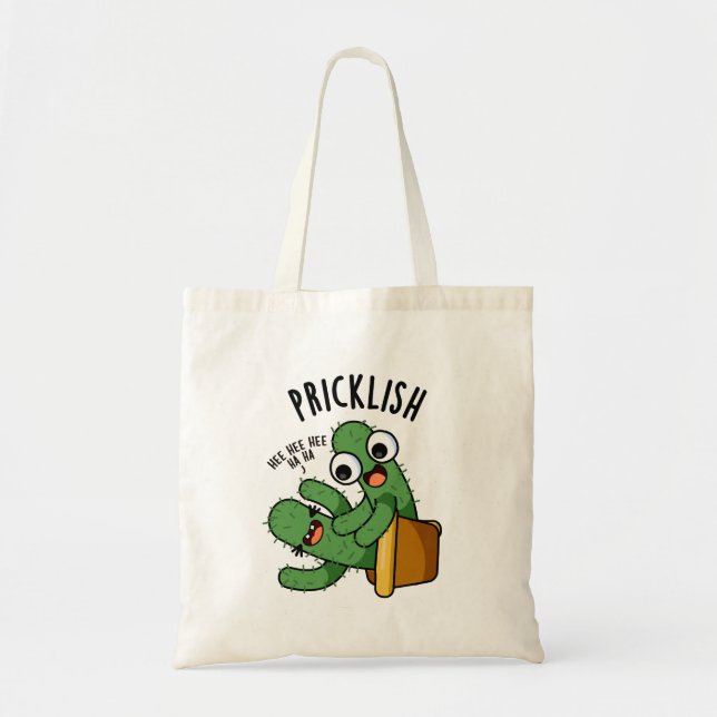 Bolsa Tote Pricklish Piadas Engraçadas de Cactus  (Frente)