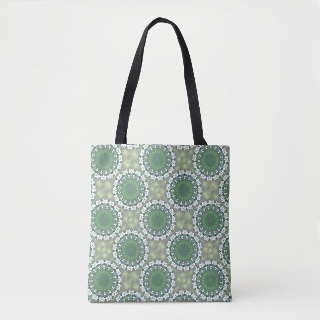 Bolsa Tote Primavera Abstrato Floral Arte Elegante Geométrico (Frente)