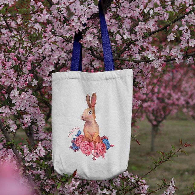 Bolsa Tote Primavera Coelhinho da Páscoa | Saco de Tote Perso (Criador carregado)