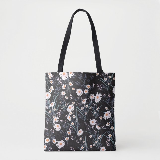 Bolsa Tote Primavera Daisy Floral Seamless Design (Frente)