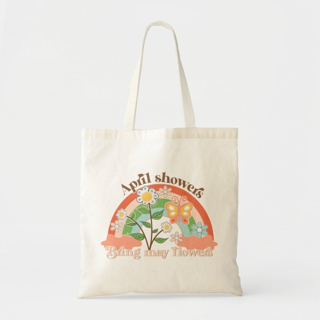 Bolsa Tote Primavera de Chá de abril traga flores de maio (Frente)
