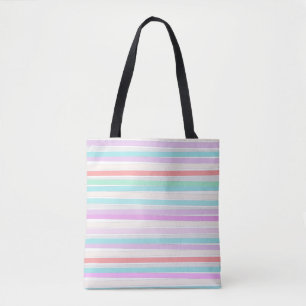 Bolsa Tote Primavera de cores de verão em faixas