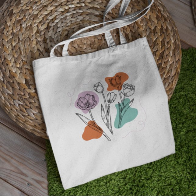 Bolsa Tote Primavera de Flores de Tulip (Criador carregado)