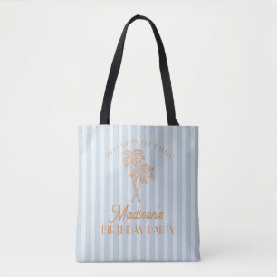 Bolsa Tote Primavera de Palma Azul Festa de aniversário Paste