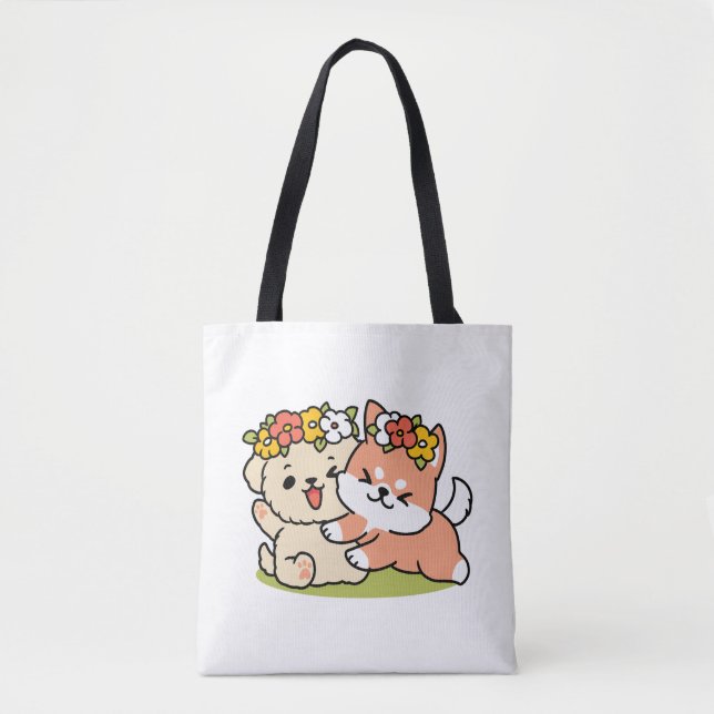 Bolsa Tote Primavera dentro da cutena - Ilustração Adorável d (Frente)