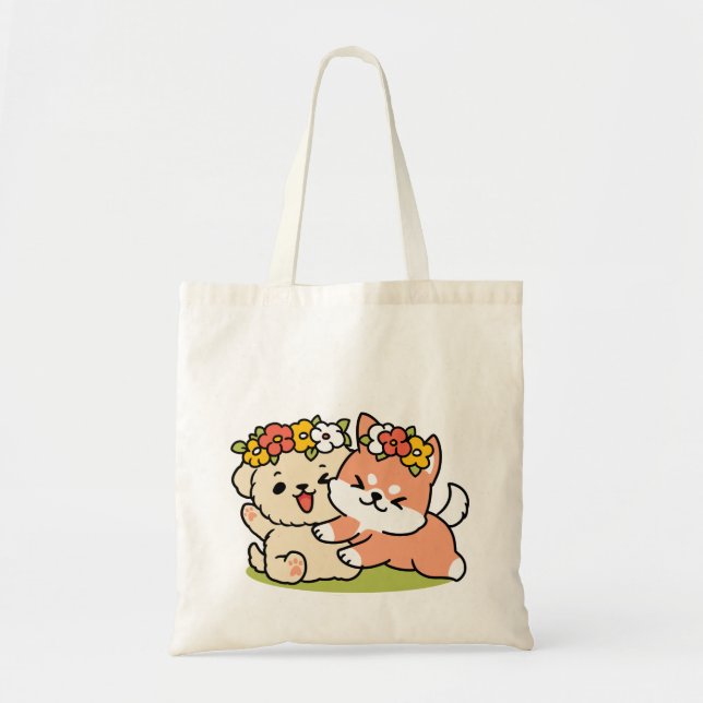 Bolsa Tote Primavera dentro da cutena - Ilustração Adorável d (Frente)