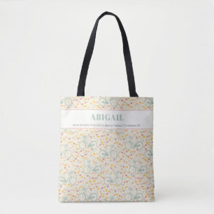 Bolsa Tote Primavera Floral Bike Pattern Bíblia Verso