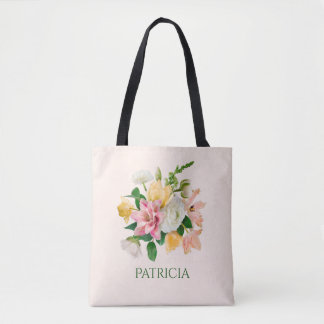 Bolsa Tote Primavera Floral bonito LIght Peach Personalizado
