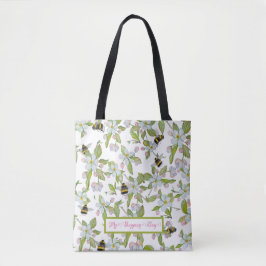 Bolsa Tote Primavera jardim florescente e mamangabas