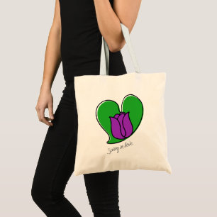 Bolsa Tote Primavera no Amor - Tulipas Roxas