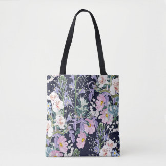 Bolsa Tote Primavera Wildflower: Dark Blue Vintage.