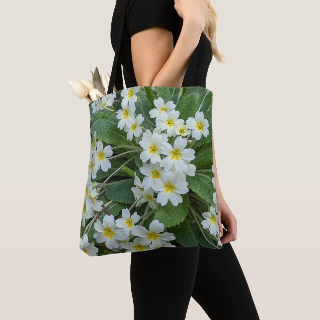 Bolsa Tote Primaveras Brancas Florais (Close Up)