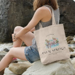 Bolsa Tote Primaveras de palma | Festa de solteira monograma<br><div class="desc">Obrigado as tuas melhores raparigas por estares ao teu lado com estes sacos de tote únicos. As bolsas perfeitas para a festa do deserto de fim de semana! Nossas malas são a maneira perfeita para sua tripulação chamar toda a atenção para onde quer que você e suas garotas vão! Adicione...</div>