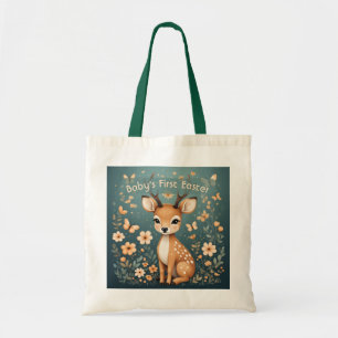 Bolsa Tote Primeira Páscoa do Bebê Animais da Floresta Boho C