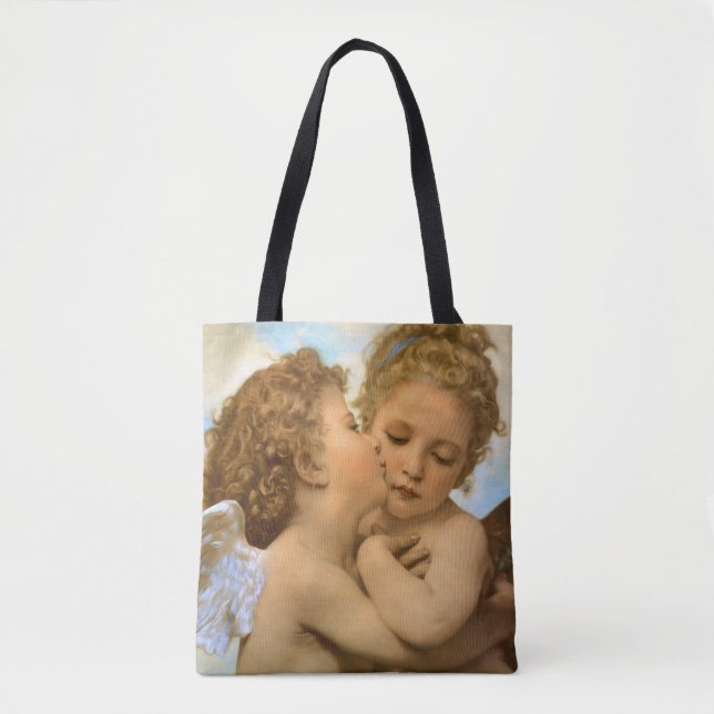 Bolsa Tote Primeiro Beijo (detalhe de anjo) por Bouguereau (Frente)