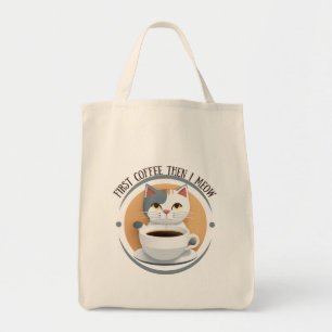 Bolsa Tote Primeiro Café E Depois Eu Meto Gato Gato Gato