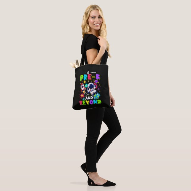 Bolsa Tote Primeiro Dia do Pré-K Astronauta Espaço Volta às A (No(a) Modelo)