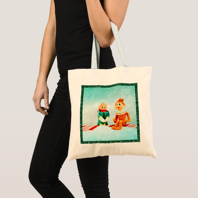 Bolsa Tote Primeiro Encontro do Elf de Natal com Quadro Glitt (Frente (produto))