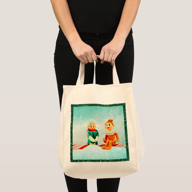 Bolsa Tote Primeiro Encontro do Elf de Natal com Quadro Glitt (Frente (produto))