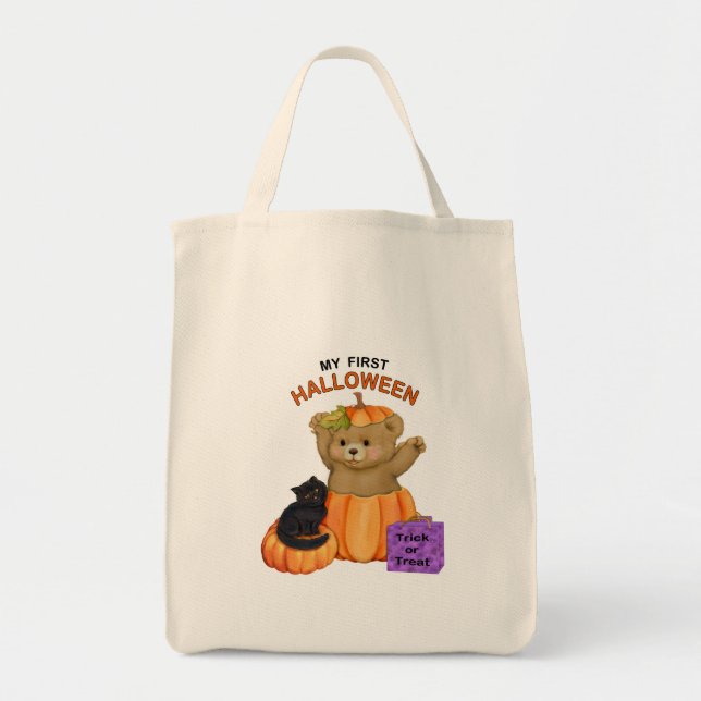 Bolsa Tote Primeiro Urso de Teddy Halloween (Frente)