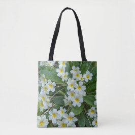 Bolsa Tote Primroses brancas Floral
