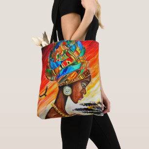 Bolsa Tote Princesa Africana - Mulher Bonito - Pintura
