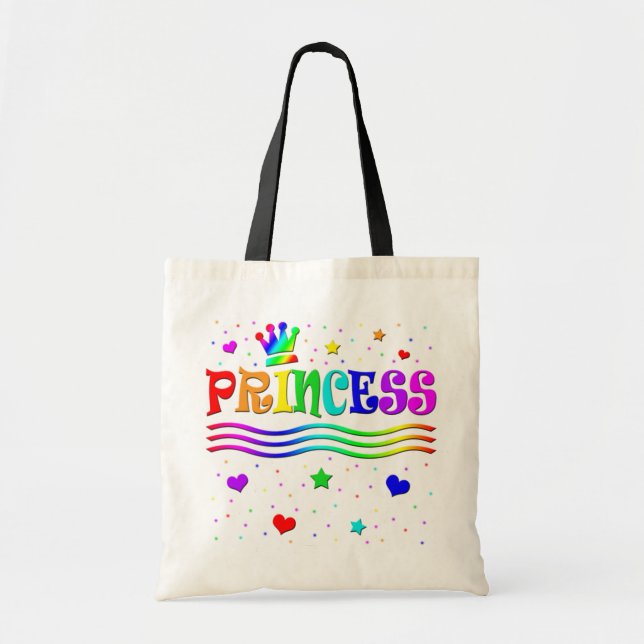 Bolsa Tote Princesa bonito Tiara do arco-íris do clipart dos (Frente)