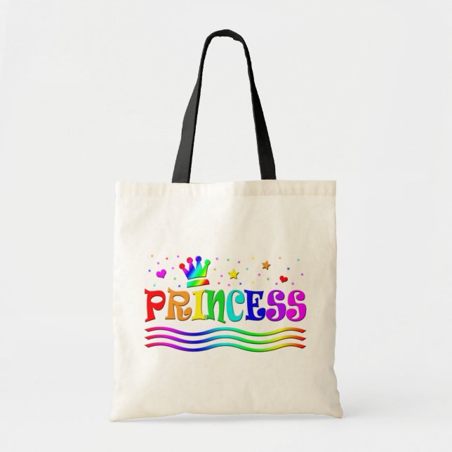 Bolsa Tote Princesa bonito Tiara do arco-íris do clipart dos (Frente)