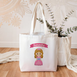 Bolsa Tote Princesa cor-de-rosa pequena bonito Miúdo