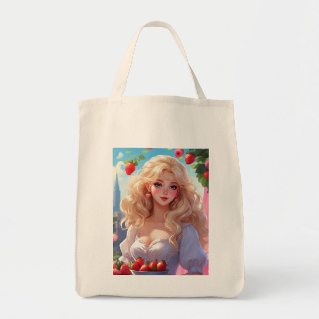 Bolsa Tote Princesa de morango (Frente)