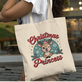 Bolsa Tote Princesa de Natal | Rena de Natal Fofa e Feminina