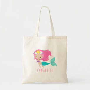 Bolsa Tote Princesa Miúdo Bonito Cor-de-rosa Cabelo da menina