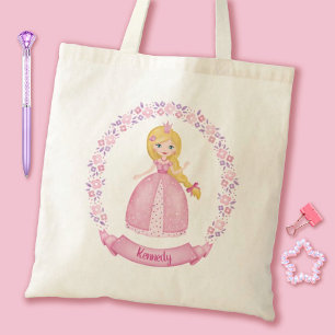Bolsa Tote Princesa Rosa Bonita Personalizada