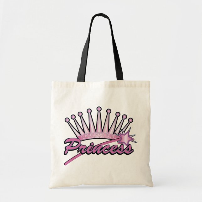 Bolsa Tote Princesa Rosa Coroa (Frente)