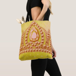 Bolsa Tote Princesa Vintage Crown Peridot & Rosa