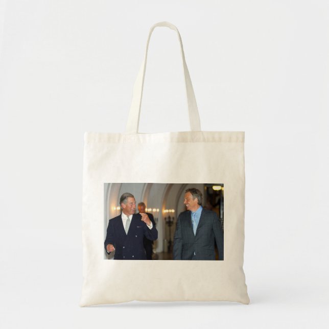 Bolsa Tote Príncipe Charles e Primeiro-Ministro Tony Blair (Frente)
