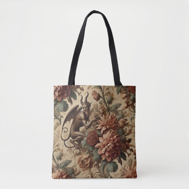 Bolsa Tote Príncipe das Brincadeiras - Barroco Impish Floral (Frente)