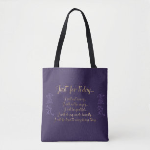 Bolsa Tote Princípios de Reiki - preceitos de Reiki