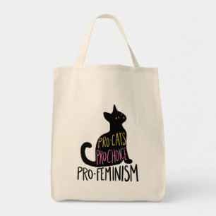 Bolsa Tote Pró-gatos Pro-Choice pró-feminismo