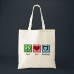 Bolsa Tote Proctologia do Amor pela Paz<br><div class="desc">Um presente proctólogo legal para um cirurgião colorectal que lida com pacientes de proctologia em seus negócios ou práticas. Este design de cirurgia colorectal apresenta um sinal de paz,  coração e cólon humano. Proctologia Do Amor Pela Paz.</div>