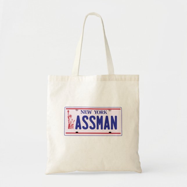 Bolsa Tote Produtos da matrícula de Assman New York (Frente)