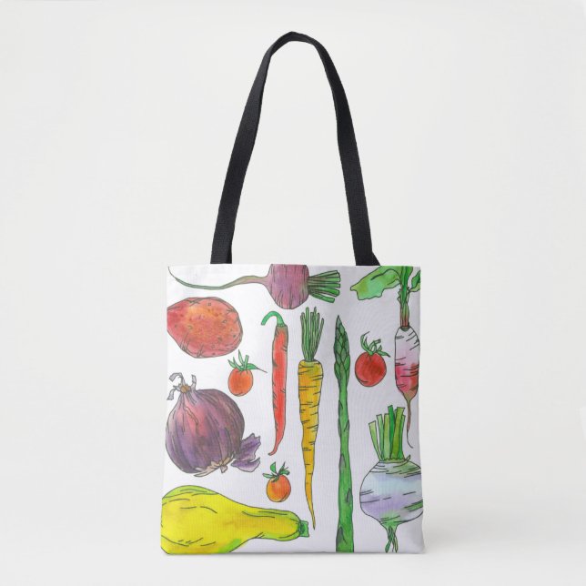 Bolsa Tote Produtos Hortícolas Cenouras De Espargos (Frente)
