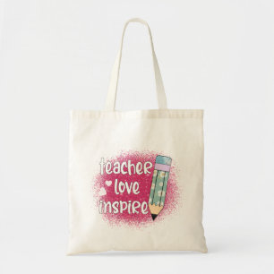 Bolsa Tote Professor Adoro Inspirador - Lápis Rosa E Lápis Fl