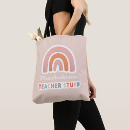 Bolsa Tote Professor de arco-íris de tipografia colorida mode